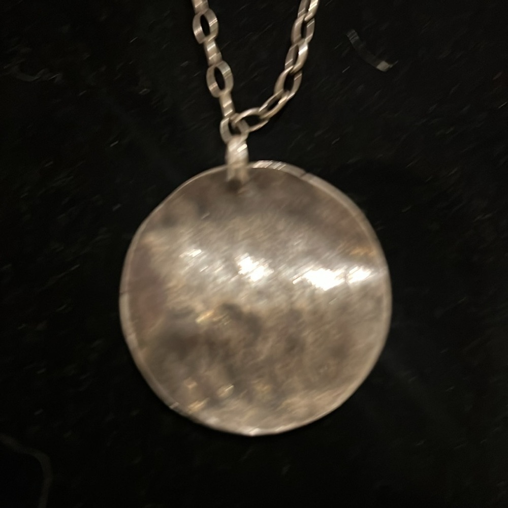 Silpada Sterling Silver Oxidized Disc 3 Chain Necklace - Picture 4 of 6